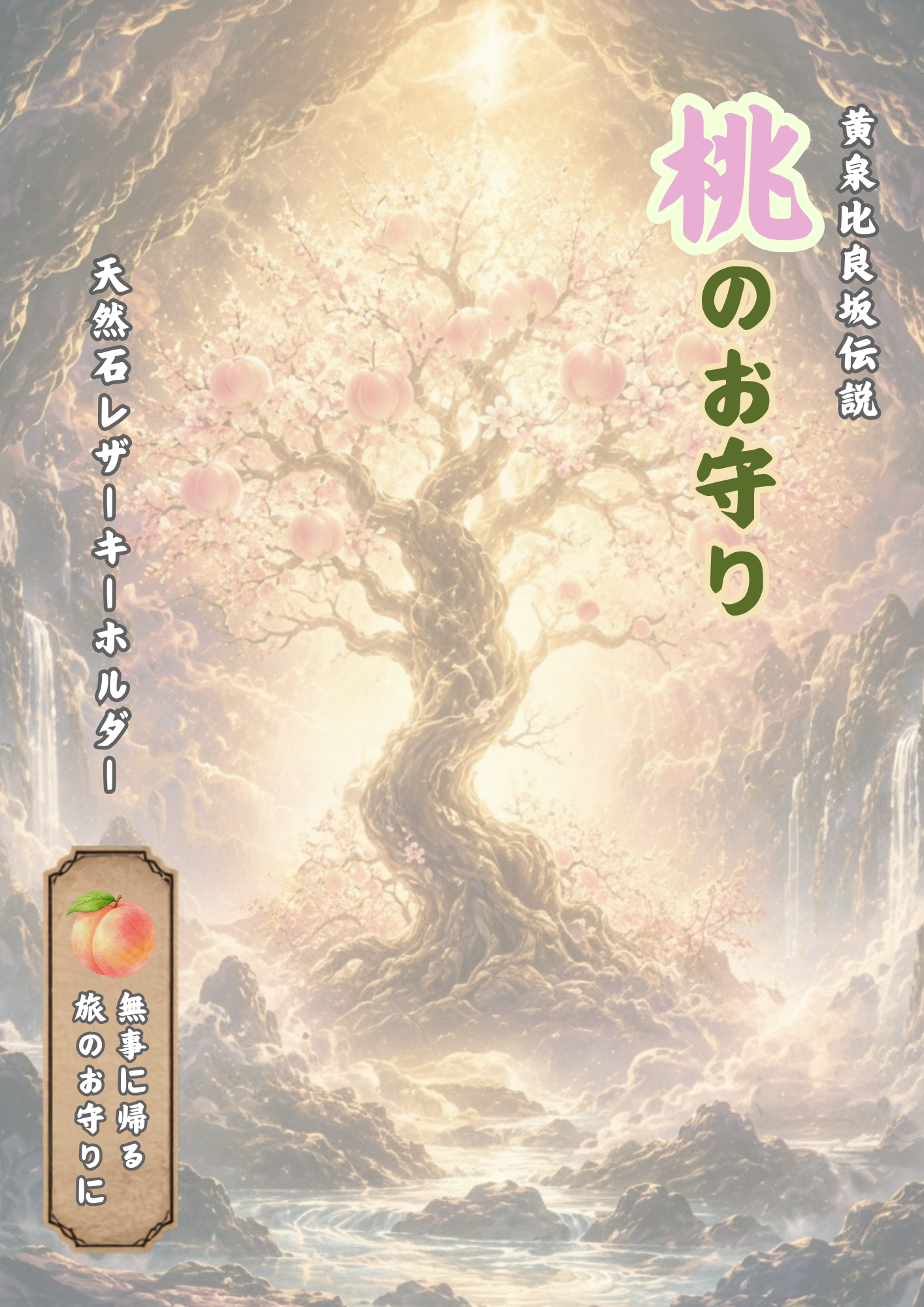 桃のお守りキーホルダー